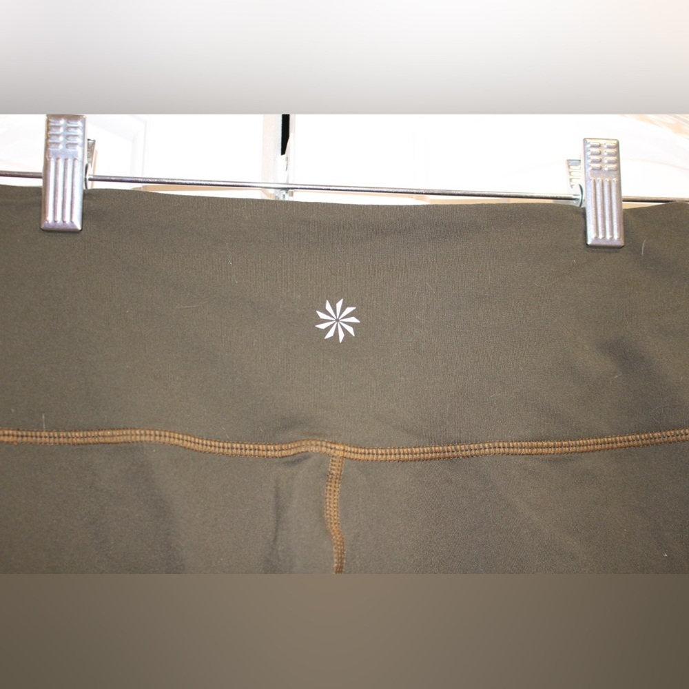 Athleta Green Contrast Stitch Leggings | Size S - Picture 3 of 5